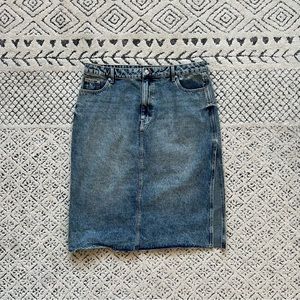 ASOS DESIGN Denim Midi Skirt W/ Slit